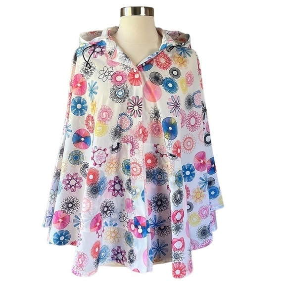 KATE SPADE Saturday Rain Poncho Spirograph Print NWT One Size - Picture 3 of 15